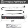 Multiprise rackable 19 pouces 8 prises avec interrupteur cable 1,80m