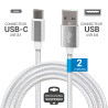 Cordon Nylon USB 3.1 type C / USB A mâle-mâle 2.00m Blanc S