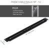 Passe câbles avec balai 19'' noir 1U pour armoire réseau 19''