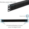 Passe câbles avec balai 19'' noir 1U pour armoire réseau 19''