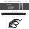 Passe câbles 5 anneaux plastiques oriantable 19  noir 1U