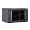 Coffret réseau 19'' 6U porte vitrée 600x450 noir démonté