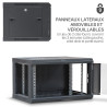 Coffret réseau 19'' 6U porte vitrée 600x450 noir démonté
