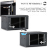 Coffret réseau 19'' 6U porte vitrée 600x450 noir démonté