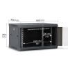 Coffret réseau 19'' 6U porte vitrée 600x450 noir monté