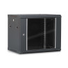Coffret réseau 19'' 9U porte vitrée 600x450 noir démonté
