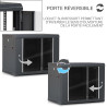 Coffret réseau 19'' 9U porte vitrée 600x450 noir démonté