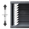 Coffret réseau 19'' 9U porte vitrée 600x450 noir monté