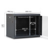 Coffret réseau 19'' 9U porte vitrée 600x450 noir monté