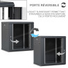 Coffret réseau 19'' 12U porte vitrée 600x450 noir démonté