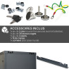 Coffret réseau 19'' 12U porte vitrée 600x450 noir monté