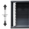 Coffret réseau 19'' 15U porte vitrée 600x450 noir démonté