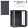 Coffret réseau 19'' 15U porte vitrée 600x450 noir monté