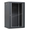 Coffret réseau 19'' 18U porte vitrée 600x450 noir démonté