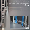 Coffret réseau 19'' 18U porte vitrée 600x450 noir démonté