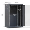 Coffret réseau 19'' 18U porte vitrée 600x450 noir démonté