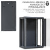 Coffret réseau 19'' 18U porte vitrée 600x450 noir monté