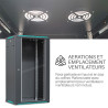 Coffret réseau 19'' 22U porte vitrée 600x450 noir monté