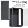 Coffret réseau 19'' 22U porte vitrée 600x450 noir monté