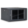 Coffret réseau 19'' 6U porte vitrée 600x600 noir démonté