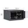 Coffret réseau 19'' 6U porte vitrée 600x600 noir démonté