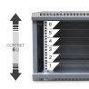 Coffret réseau 19'' 6U porte vitrée 600x600 noir monté