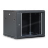 Coffret réseau 19'' 9U porte vitrée 600x600 noir démonté
