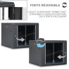Coffret réseau 19'' 9U porte vitrée 600x600 noir monté