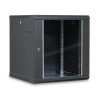 Coffret réseau 19'' 12U porte vitrée 600x600 noir démonté