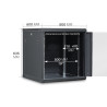 Coffret réseau 19'' 12U porte vitrée 600x600 noir démonté