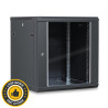 Coffret réseau 19'' 12U porte vitrée 600x600 noir monté