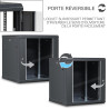 Coffret réseau 19'' 12U porte vitrée 600x600 noir monté