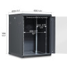 Coffret réseau 19'' 15U porte vitrée 600x600 noir monté