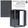 Coffret réseau 19'' 18U porte vitrée 600x600 noir démonté