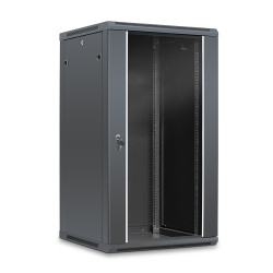 Coffret réseau 19'' 22U porte vitrée 600x600 noir démonté