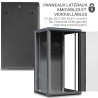 Coffret réseau 19'' 22U porte vitrée 600x600 noir démonté