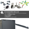 Coffret réseau 19'' 22U porte vitrée 600x600 noir démonté