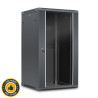 Coffret réseau 19'' 22U porte vitrée 600x600 noir monté