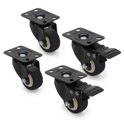 Jeu de 4 roulettes pour coffret et armoire 2 normal 2 frein