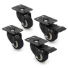 Jeu de 4 roulettes pour coffret et armoire 2 normal 2 frein