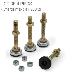 Jeu de 4 pieds réglable pour coffret ou armoire