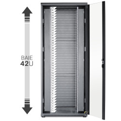 Baie de brassage réseau 42U noire 800x800 montée