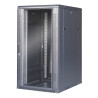 Baie serveur 12U 600x800 porte verre/4 ventil/arrière saloon nid ab.