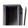 Baie serveur 12U 600x800 porte verre/4 ventil/arrière saloon nid ab.