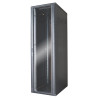 Baie serveur 42U 600x1200 porte verre/4 ventil/arrière saloon nid abe