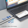 Cordon Nylon USB Type C Mâle-Mâle 60W 2.00m Noir S