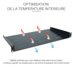Plateau noir fixation avant 250mm 1U