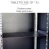 Plateau noir fixation avant 250mm 1U
