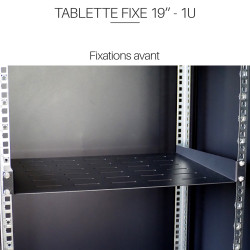 Plateau noir fixation avant 350mm 1U