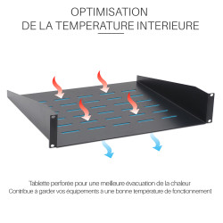 Plateau noir fixation avant 400mm 2U